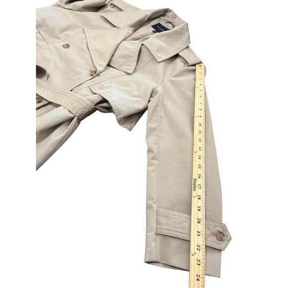 Banana Republic Classic Trench Coat Womens XL Classic Double Breasted Khaki - Picture 10 of 11